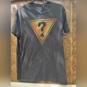 Guess Triangle Logo Black TShirt Mens Large